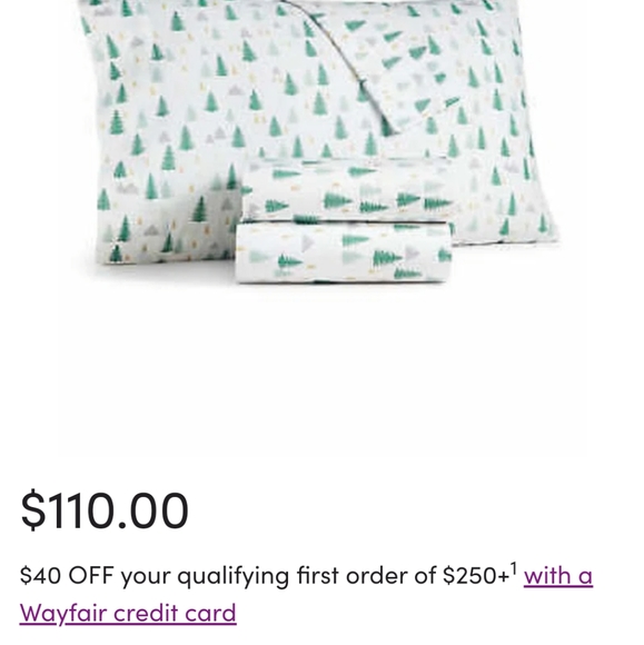 Martha Stewart Collection Holiday Printed 4 Pc. Sheet Set, Full - $110 - Picture 2 of 4